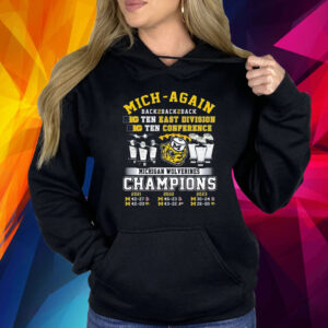 Mich-Again Back To Back To Back Big Ten East Division Michigan Wolverines Shirt