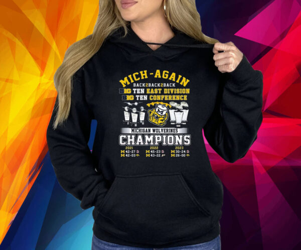 Mich-Again Back To Back To Back Big Ten East Division Michigan Wolverines Shirt