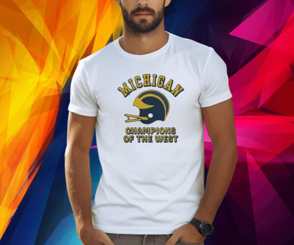 Michigan Wolverines Football Winged Helmet Champions of the West Shirt