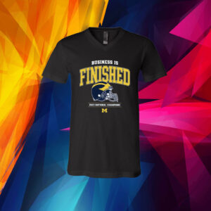 Business Is Finished Michigan 2023 National Champions V-Neck Shirt