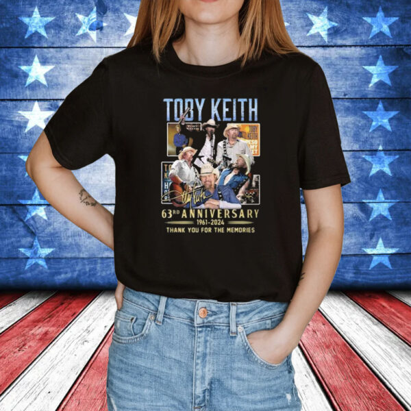 Toby Keith 63rd Anniversary 1961-2024 Thank You For The Memories Shirt