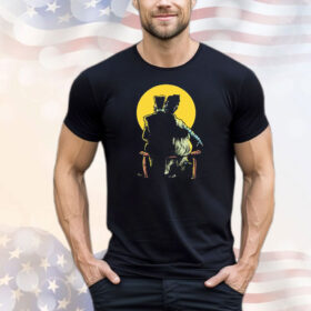 Frankenstein Monster and Bride Gazing at the Moon T-Shirt