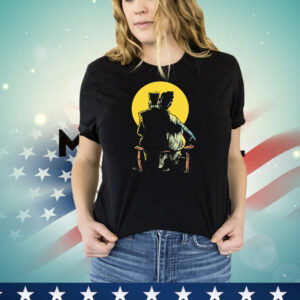 Frankenstein Monster and Bride Gazing at the Moon T-Shirt