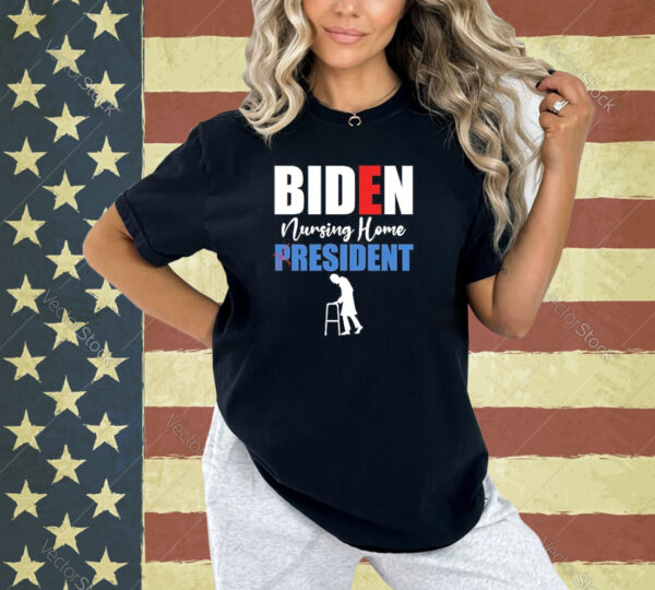 Biden Nursing Home Resident Funny Anti-Biden Long Sleeve T-Shirt