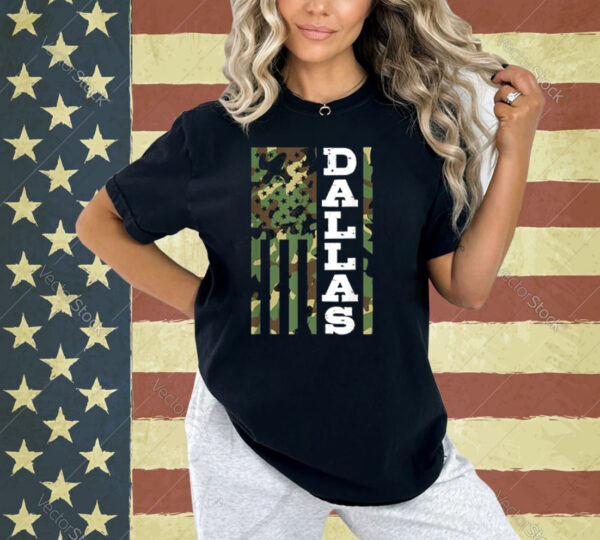 Dallas American Flag Camouflage USA Texas TX Texan T-Shirt