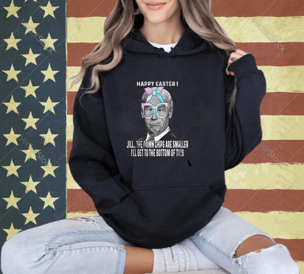 Happy Easter Biden's Easter Eggs & Small Chips Messy Bun Fun Pullover Hoodie