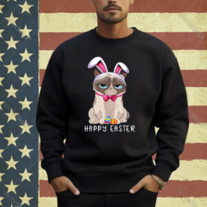 Happy Easter Bunny Funny Pajama Dress Cat Grumpy Rabbit Ears T-Shirt