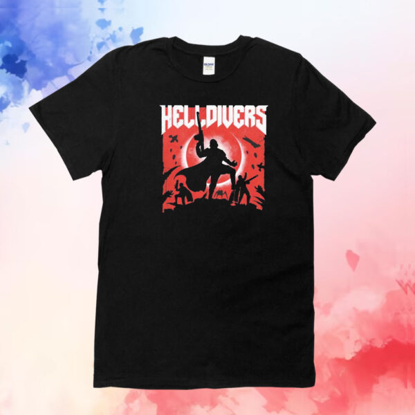 Helldivers game in the style of Doom T-Shirt