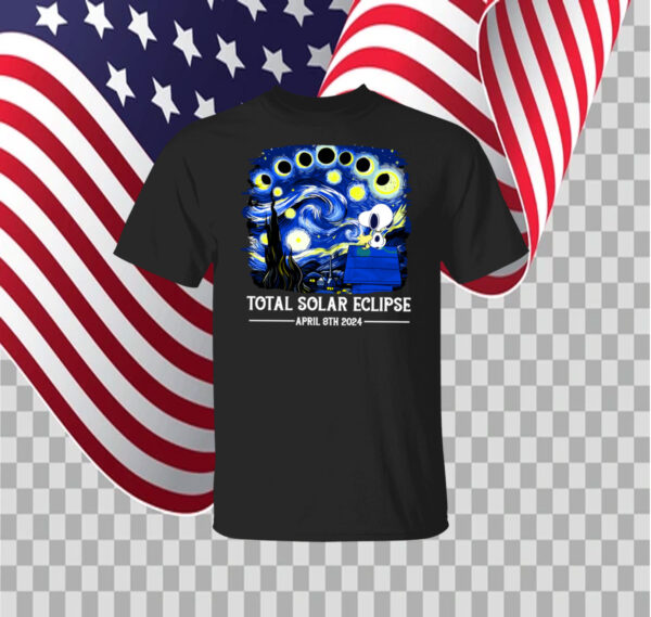 Sale Snoopy and Woodstock Total Solar Eclipse 2024 Shirt