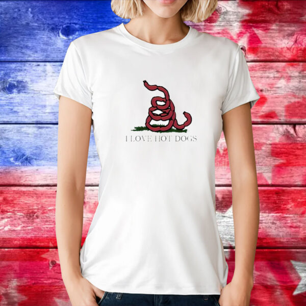 I Love Hot Dog Flag t-shirt