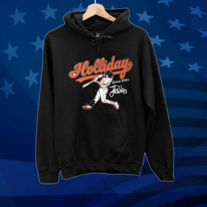 Jackson Holliday Orioles Baseball Slugger Swing Tee Shirt