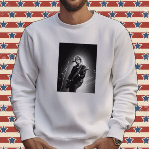 Jamie Campbell Bower Playing Guitar Black and White Poster Canvas Tee Shirt