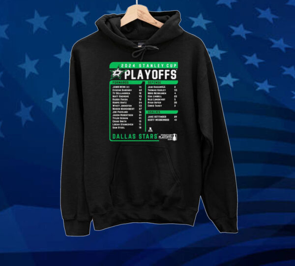 Official Dallas Stars Fanatics 2024 Playoff Roster Name Player Tee shirt