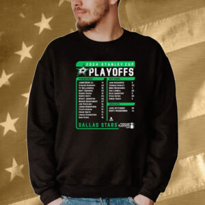 Official Dallas Stars Fanatics 2024 Playoff Roster Name Player Tee shirt