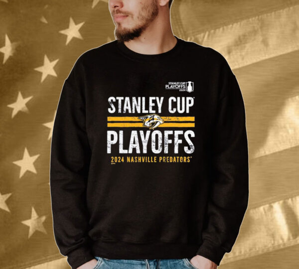 Official Nashville Predators 2024 Stanley Cup Playoffs Crossbar Tri-blend Tee Shirt