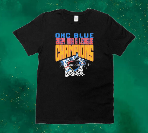 Official OKC Blue 2024 NBA G League Champions Logo Basketball Tee shirt