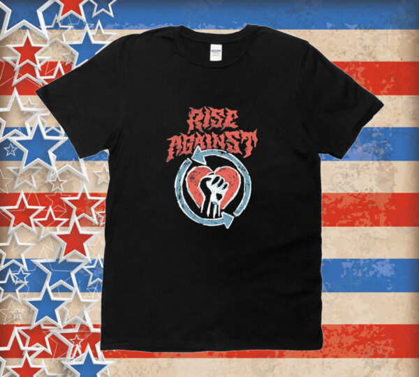 Official Rise Against Chalk Heartfist Tee Shirt