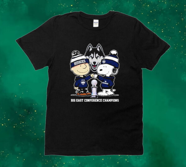 Official The Peanuts Snoopy And Charlie Brown Washington Huskies Basketball Big East Conference Champions 2024 Tee shirt