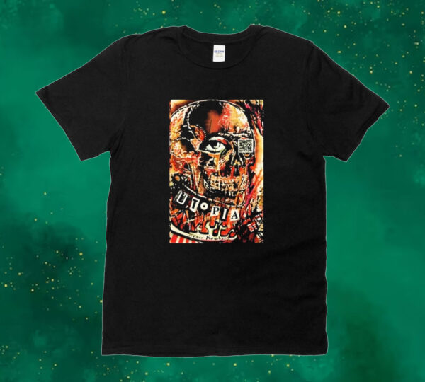 Official Utopia Means Nowhere Skull Tee Shirt