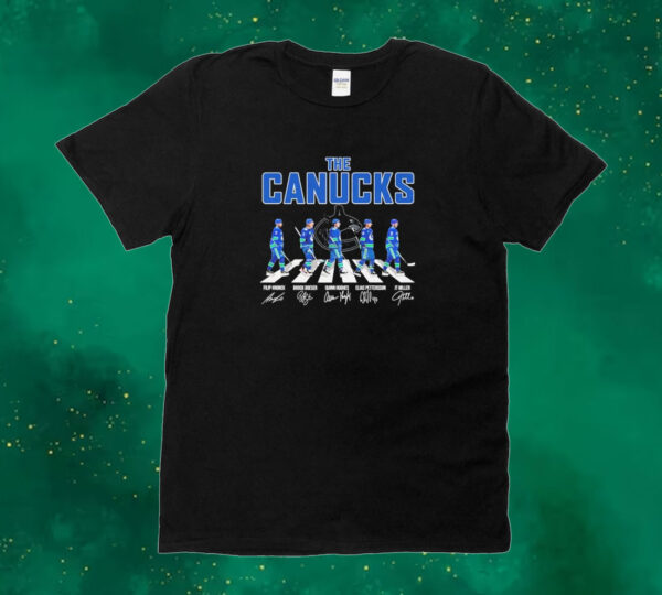 Official Vancouver Canucks Player Walking Abbey Road Signature Tee shirt