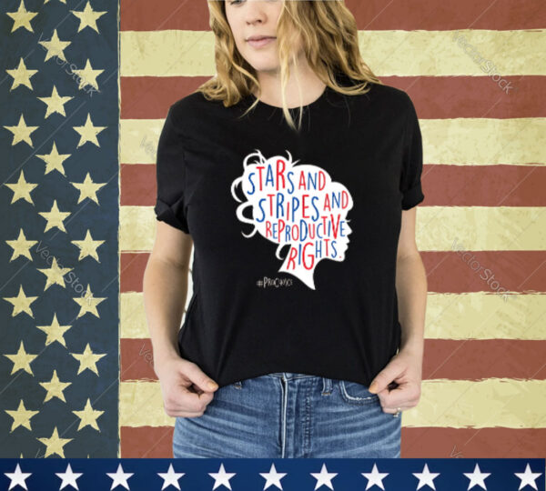 Pro Choice AF Reproductive Rights Messy Bun US Flag 4th july T-Shirt