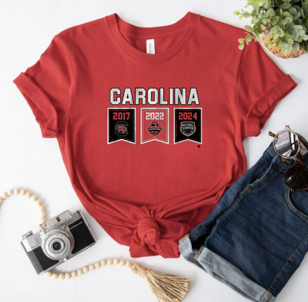 SOUTH CAROLINA WOMEN'S BASKETBALL: 2024 CHAMPIONSHIP BANNERS Tee shirt