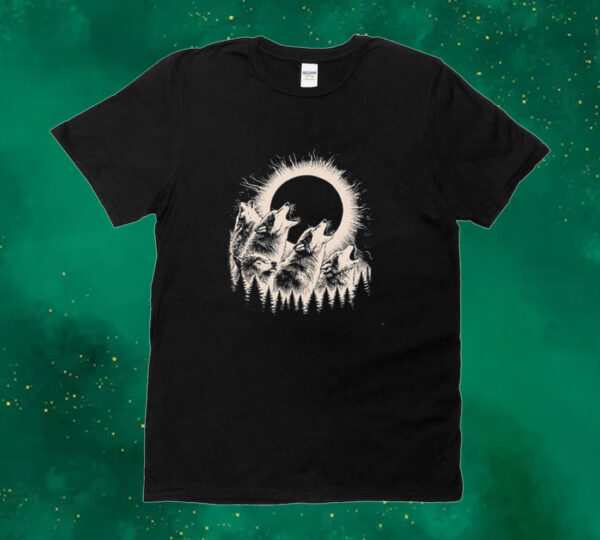 Three Wolves Howling shirtsTotal Solar Eclipse 2024 Tee Shirt