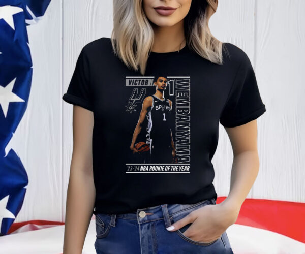 Victor Wembanyama San Antonio Spurs 2024 Nba Rookie Of The Year Perimeter Shooting Tee Shirt