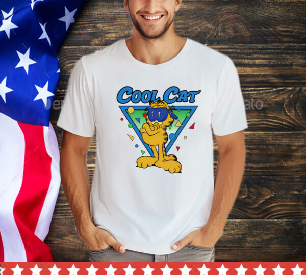 Quinton Reviews wearing Garfield cool cat Shirt