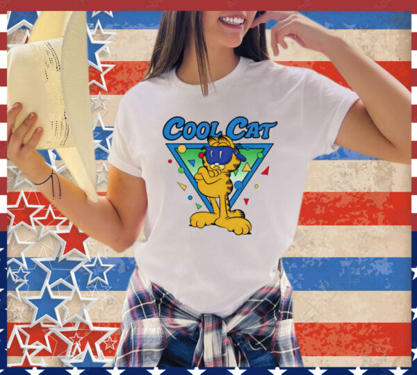 Quinton Reviews wearing Garfield cool cat Shirt