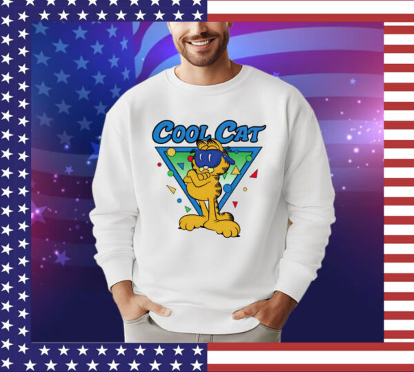 Quinton Reviews wearing Garfield cool cat Shirt