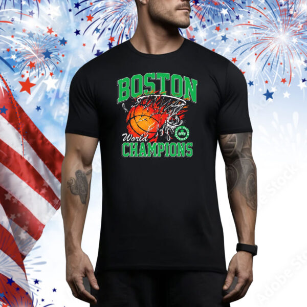 Official Boston Celtics Basketball World Champions 2024 Tee Shirt