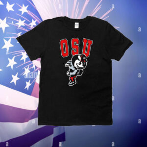D Russ wearing Osu Brutus Buckeye Logo T-Shirt