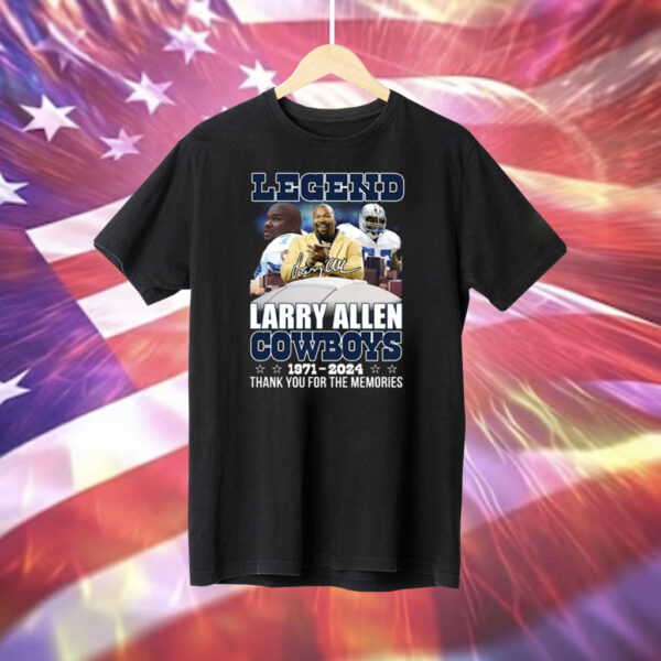 Legend Larry Allen 1971-2024 Thank You For The Memories Tee Shirt