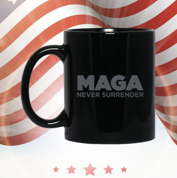 Official MAGA Never Surrender Black Mug