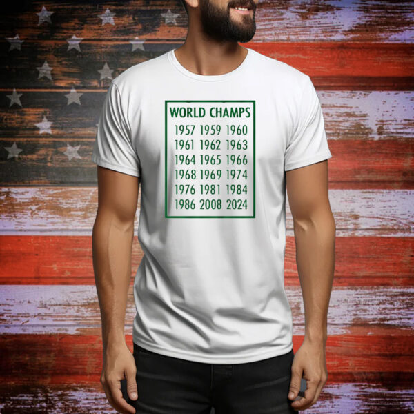 Official 2024 Boston Celtics Basketball 18-Time World Champions 1957-2024 Tee Shirt