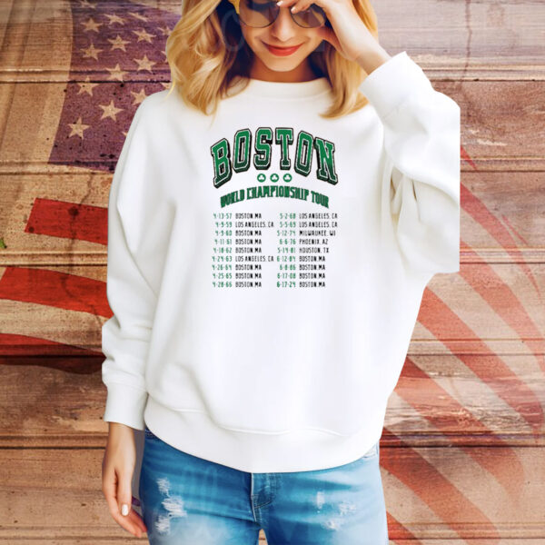 Official Boston Celtics World Championship Tour 2024 Tee Shirt