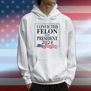 Official Convicted Felon For President 2024 USA Flag T-Shirt