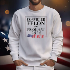 Official Convicted Felon For President 2024 USA Flag T-Shirt