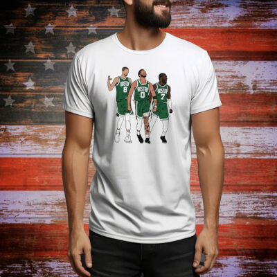 Official Kristaps Porzingis, Jayson Tatum And Jaylen Brown Big 3 Boston Celtics Tee Shirt