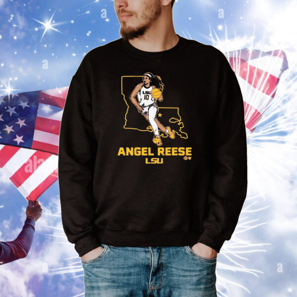 Official Lsu Basketball Angel Reese Chicago Sky State Star T-Shirt