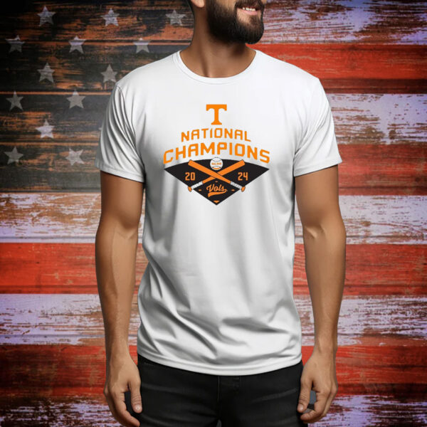 Official Tennessee Volunteers 2024 Baseball National Champions Tackle Twill Tee Shirt