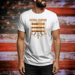 Official Tennessee Volunteers Women’s 2024 NCAA Men’s Baseball College World Series Champions Schedule Tee Shirt