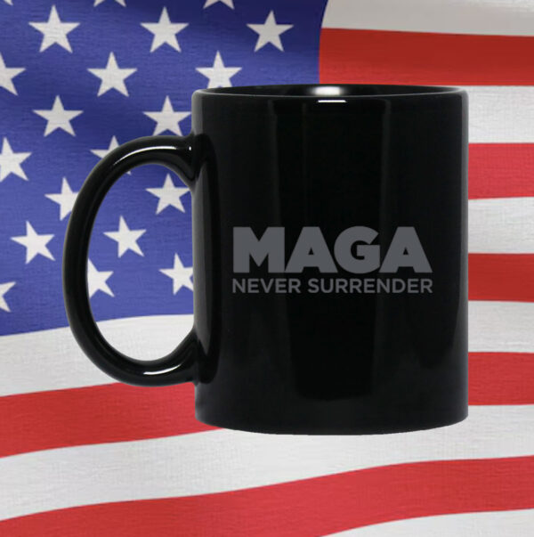 Original MAGA Never Surrender Black Mug