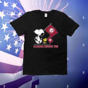 Snoopy Alabama Crimson Tide Road To Oklahoma City flag T-Shirt