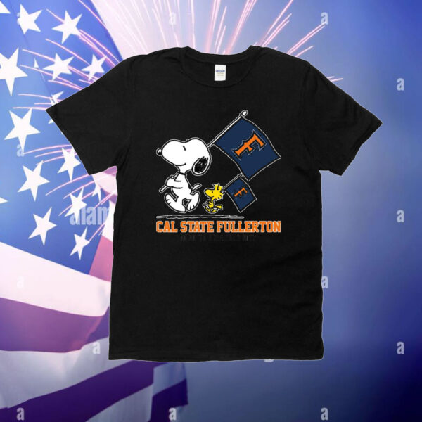 Snoopy Cal State Fullerton Road To Oklahoma City flag T-Shirt