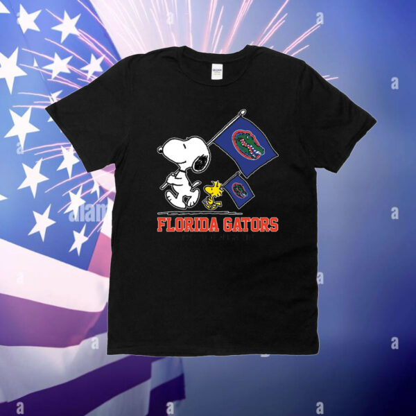 Snoopy Florida Gators Road To Oklahoma City flag T-Shirt