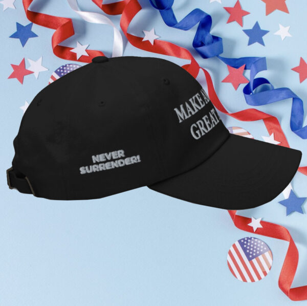 Trump Never Surrender Black MAGA Cap