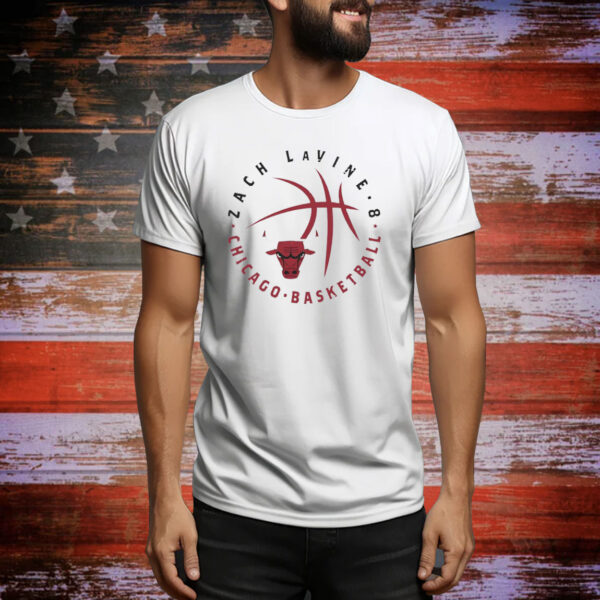Zach LaVine Chicago Bulls Player Ball Tee Shirt