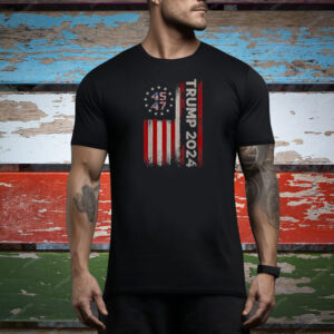 45 47 Trump 2024 American Flag Retro Vintage Tee Shirt